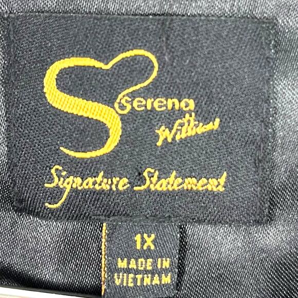 SERENA Williams Women's Sz 1XL Black Shimmery Party Blazer Zipper Cuff - Picture 9 of 11